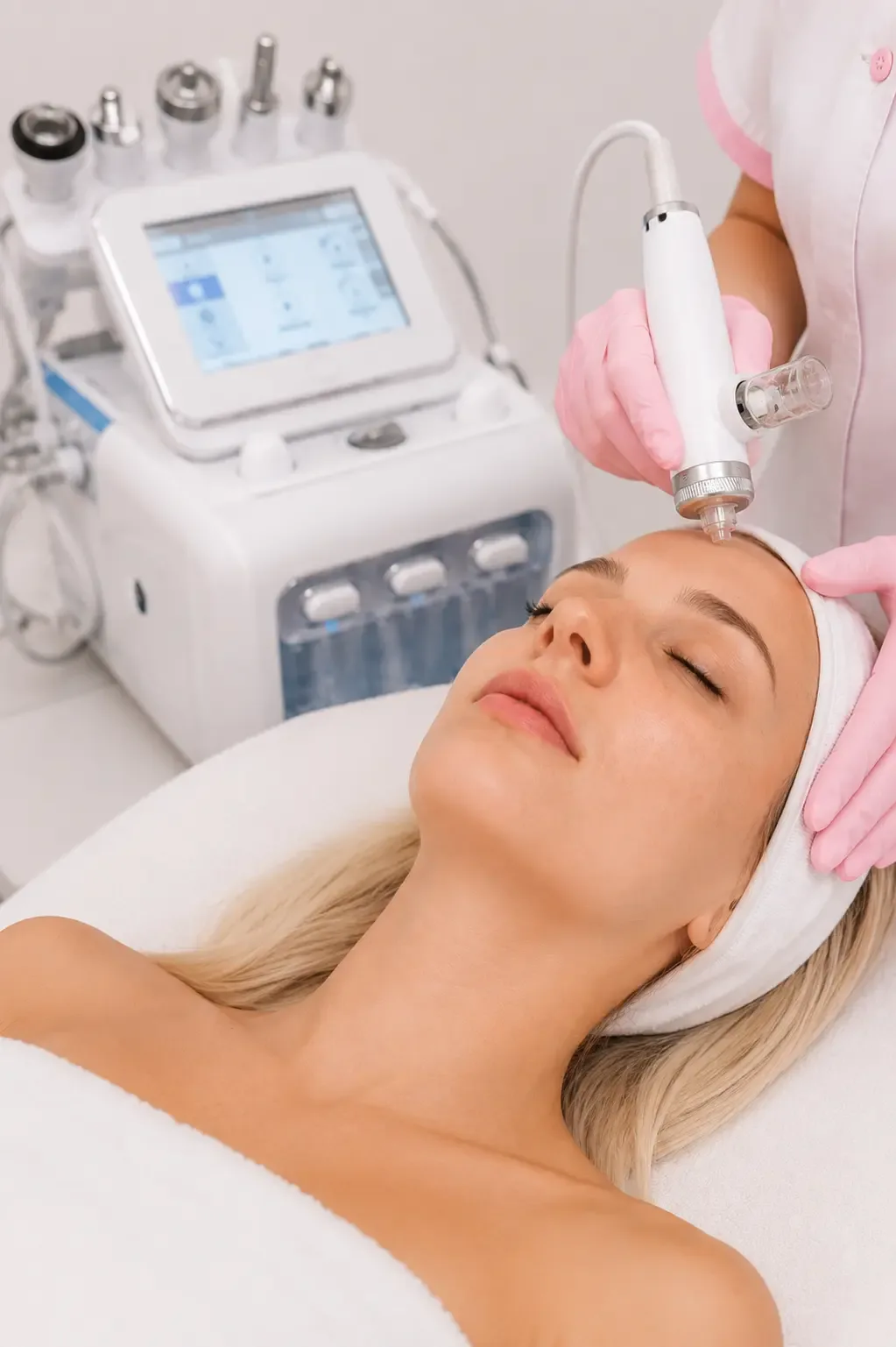 Zabieg zaawansowanego hydropeelingu próżniowego z koktajlami witaminowymi w SkinCareWithMargo w Krakowie